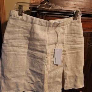 Reformation Baker Linen Skirt in color Oatmeal